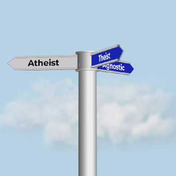 Theistic, Atheistic, Agnostic Revolving Signpost