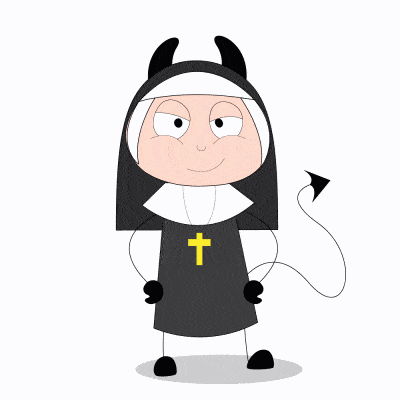 Devilish looking nun